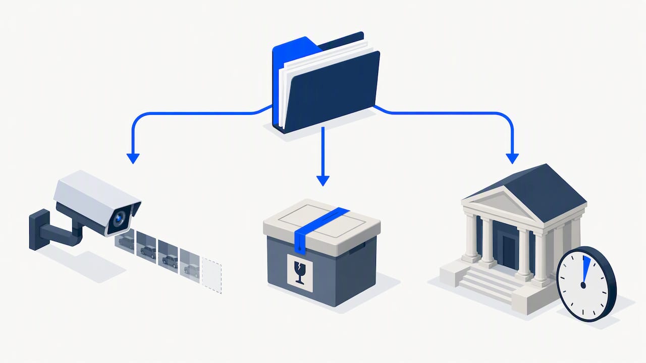 Legal claim branching toward evidence and filing